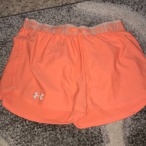 orange under armour shorts